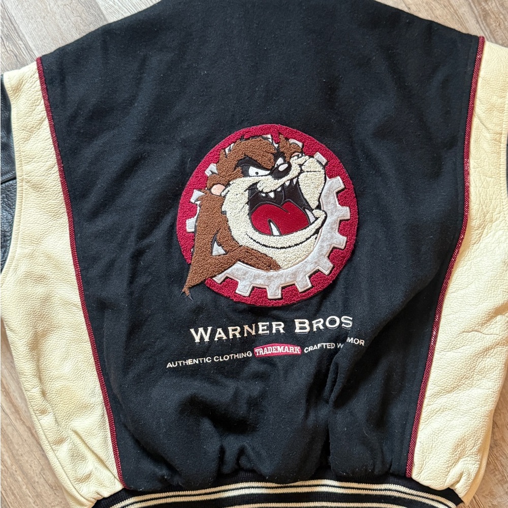 Warner Bros. Black and Tan Varsity Jacket size S - Picture 3 of 14